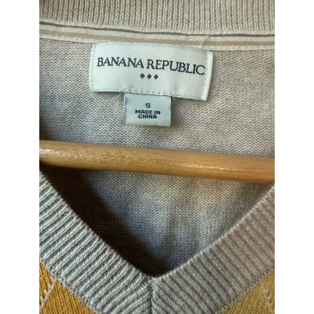 Banana Republic Mens Argyle Sweater Size‎ S Preppy Academia Old Money Heritage